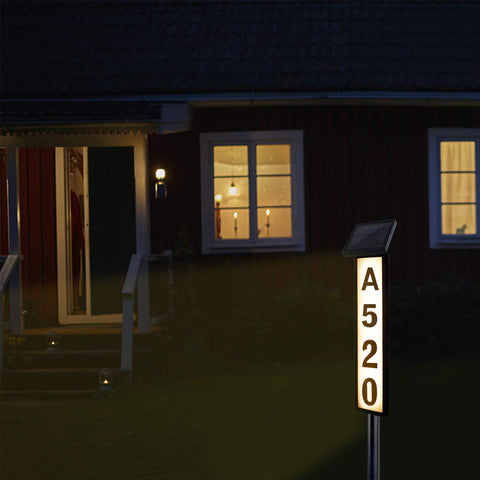 ATDAWN address plaque enabling easy package deliveries at night.