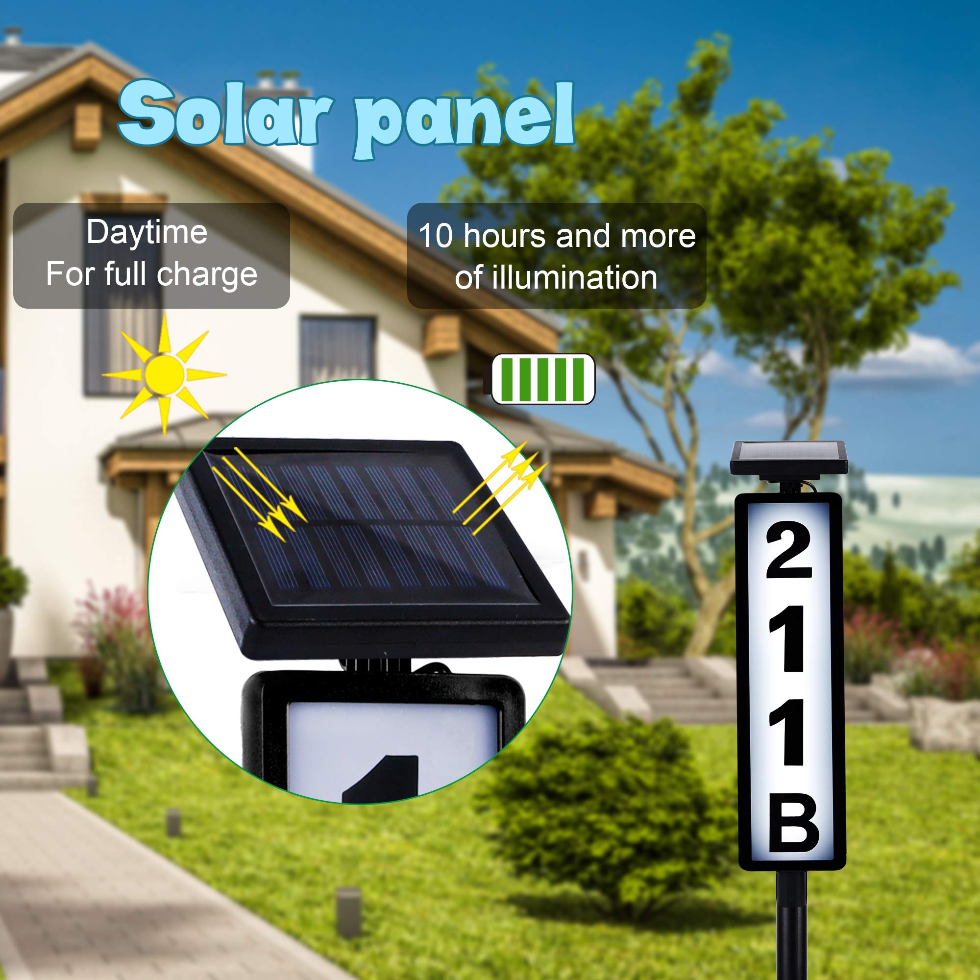 ATDAWN LED illumination at night provides clear address visibility.