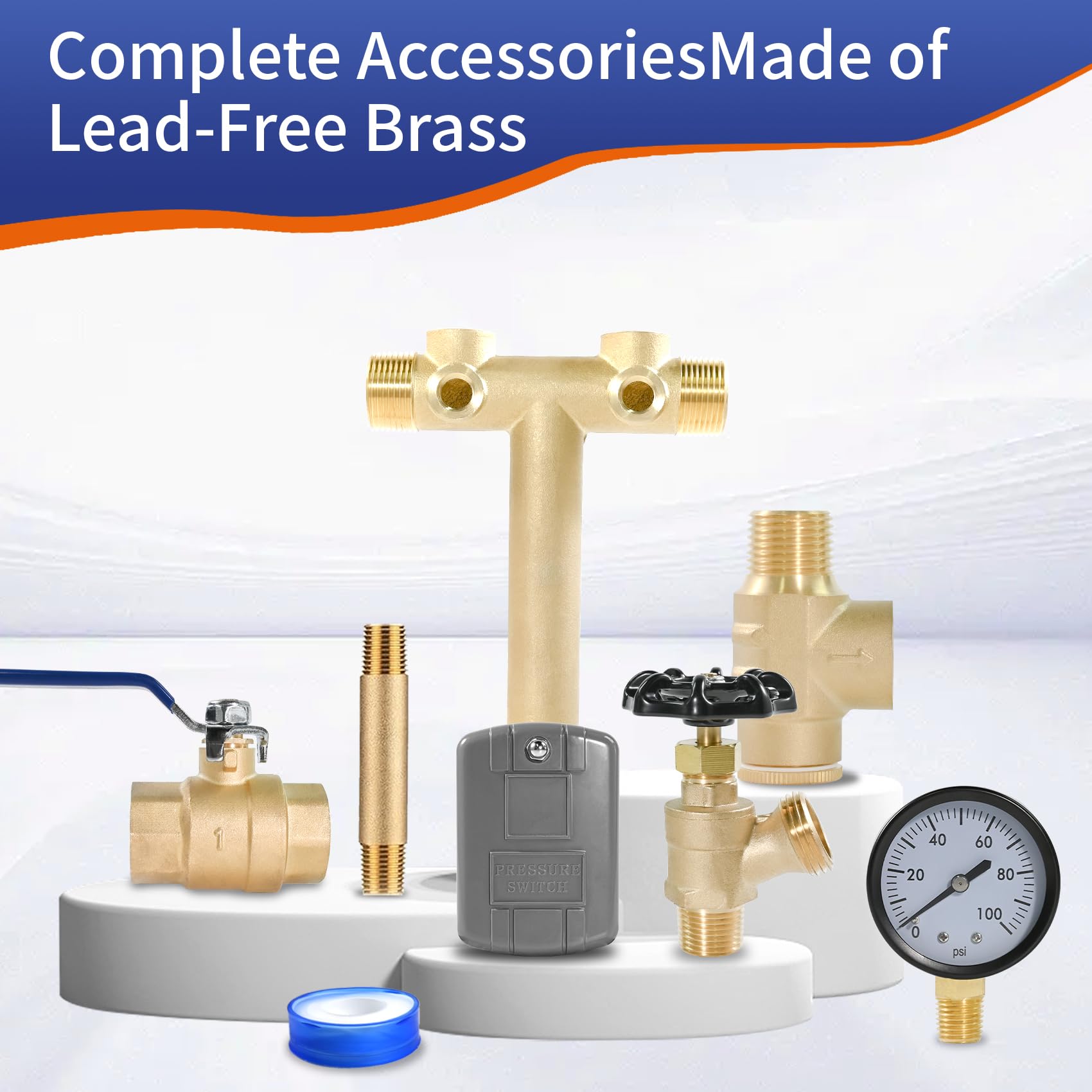 ATDSETR brass drain valve and nipple provide durable connection.