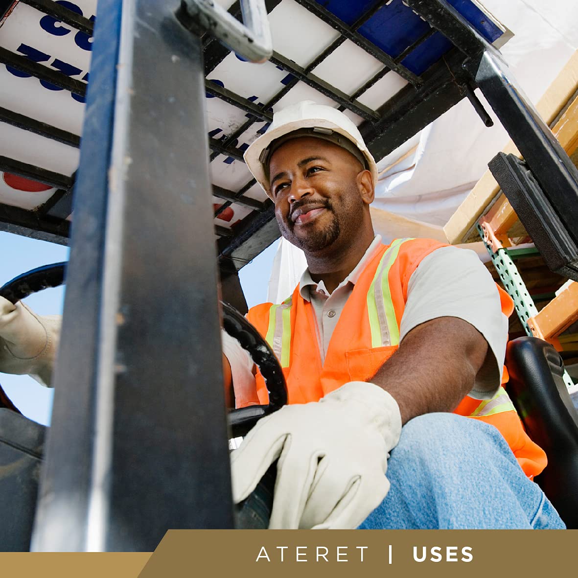 ATERET warehouse gloves provide reliable grip during stocking tasks.
