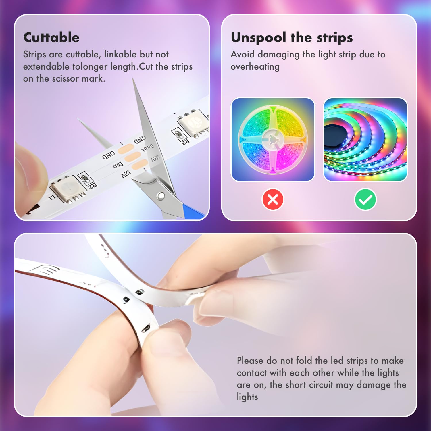 Athono IC+RGB LED strip easy wall or ceiling setup enhances room decor.