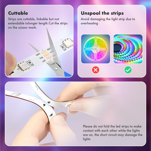 Athono IC+RGB LED strip easy wall or ceiling setup enhances room decor.