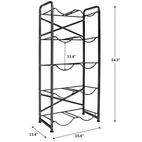 Ationgle water jug rack with reinforced frame highlights durable construction.