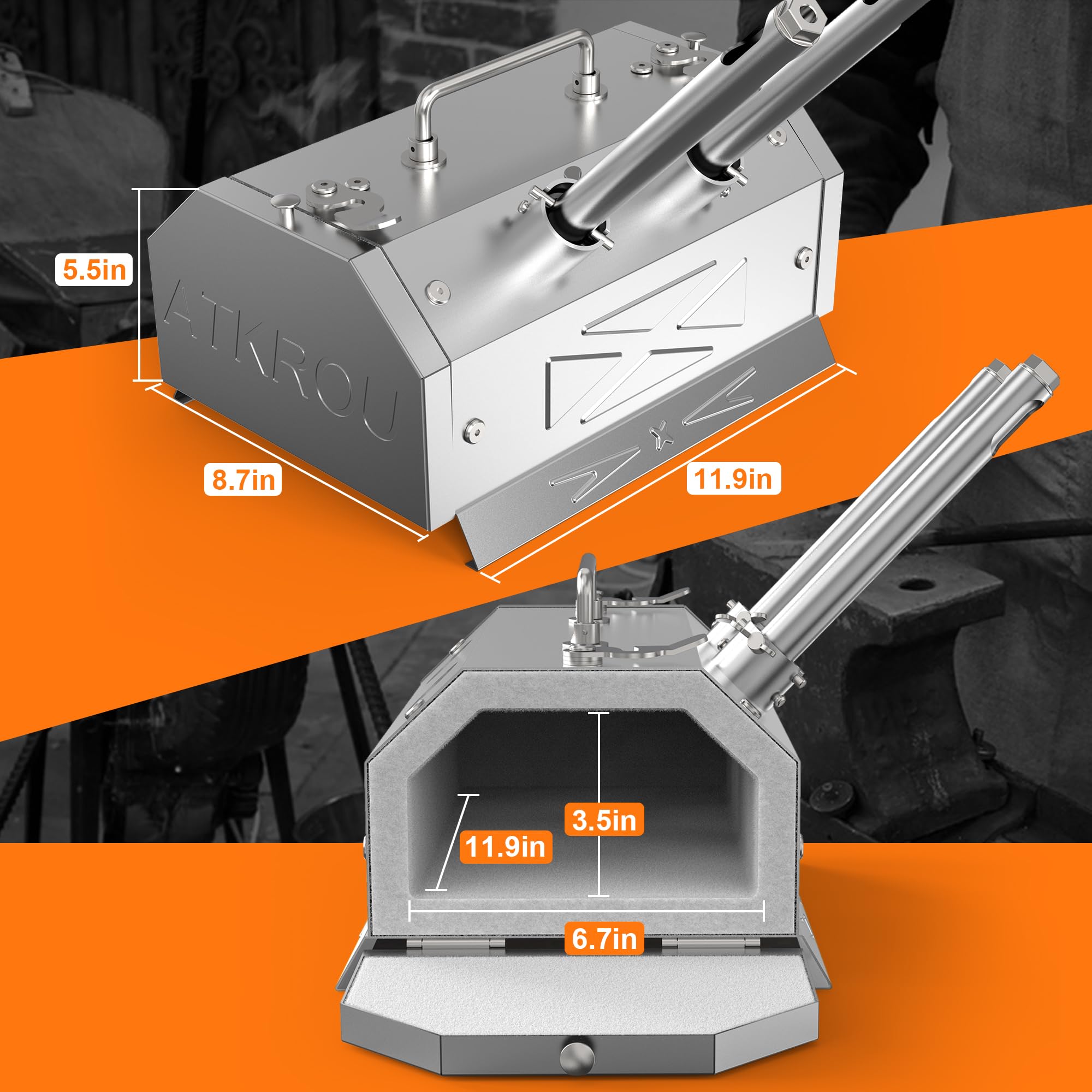 ATkrou GY200 double burners providing even heating across long bars