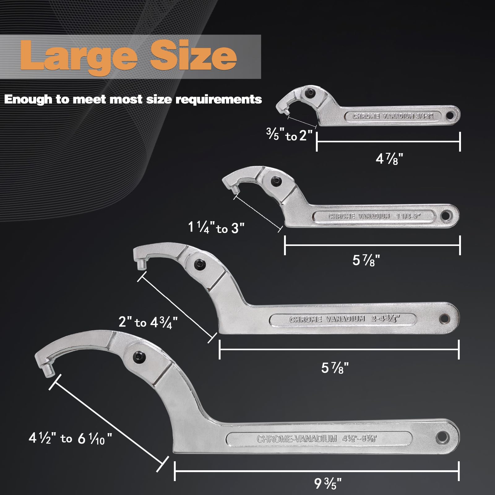 ATNHYING high-carbon steel wrench with reinforced head for durability