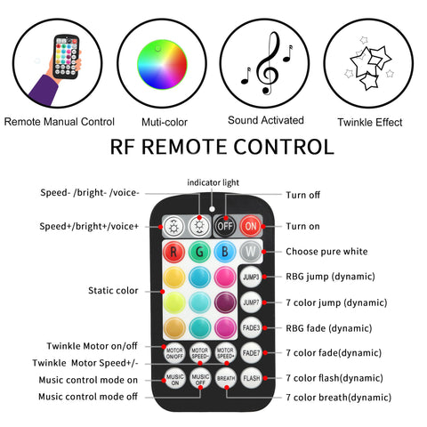ATOKEE remote control app enables easy color and mode changes.