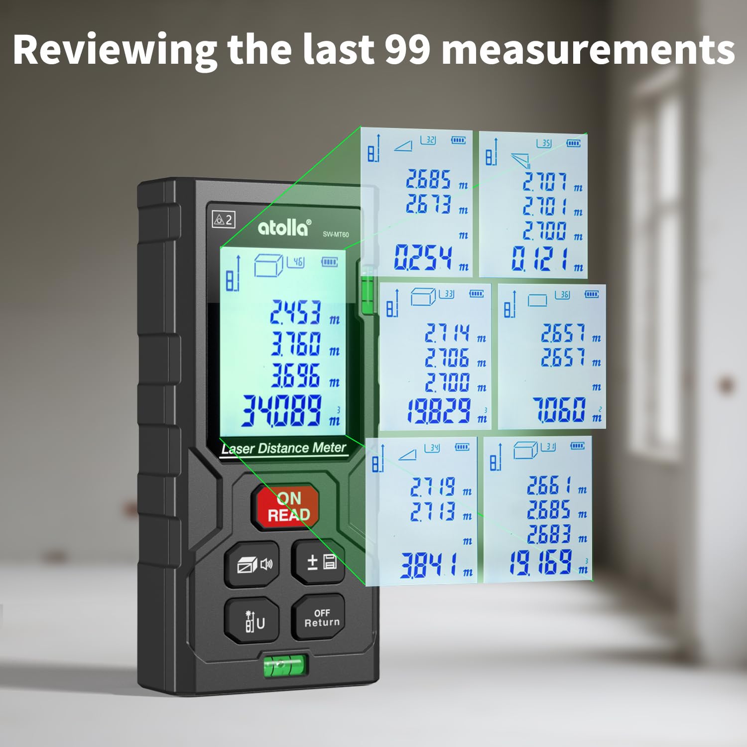 atolla laser measuring tool Pythagorean mode for diagonal calculations