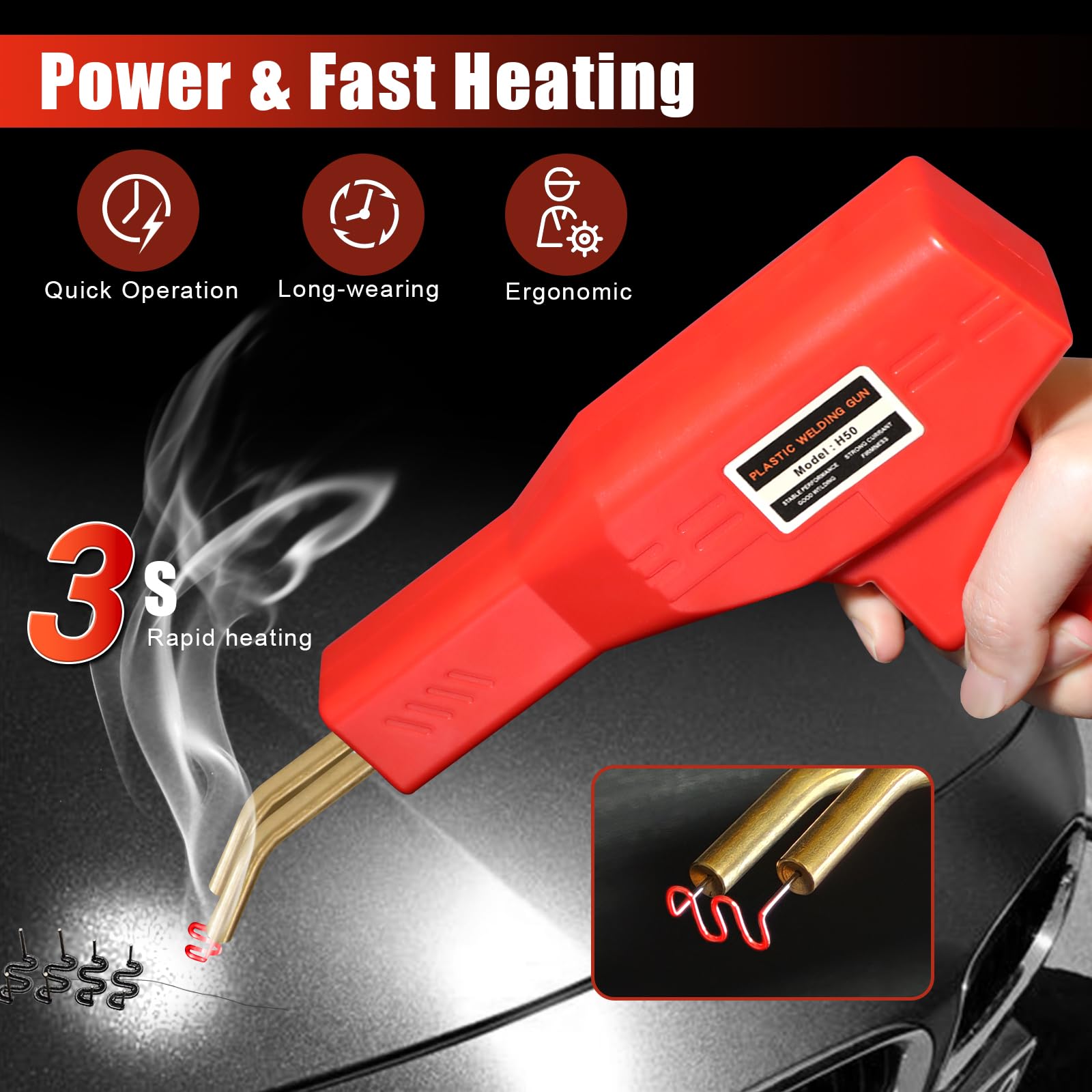 ATOLS plastic welder brass holder heats fast for precise melt