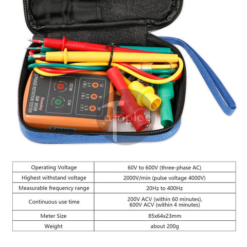 ATOPLEE 3-phase sequence indicator LED display for quick phase verification.
