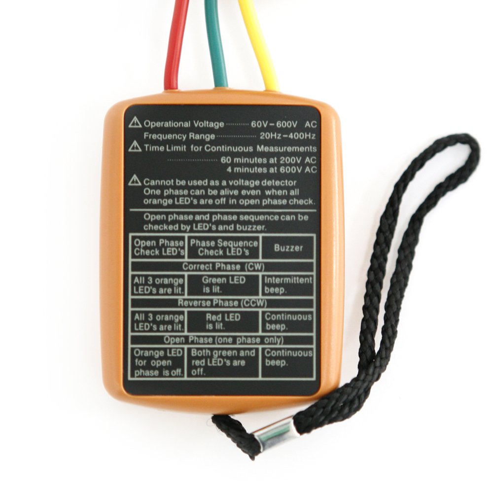 ATOPLEE 3-phase sequence indicator side panel shows controls and labeling.