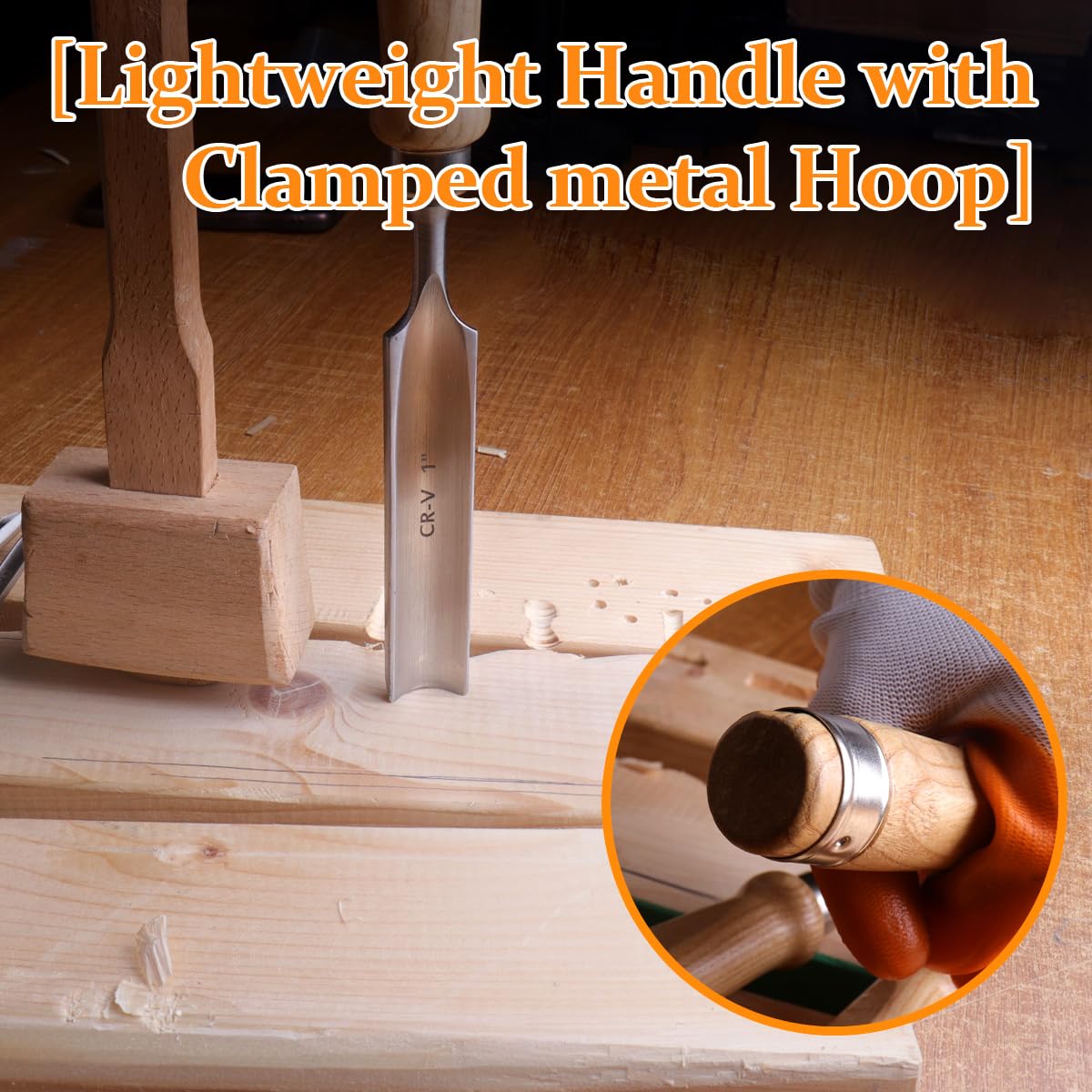 ATOPLEE Cr-V steel blades resist wear during woodwork.