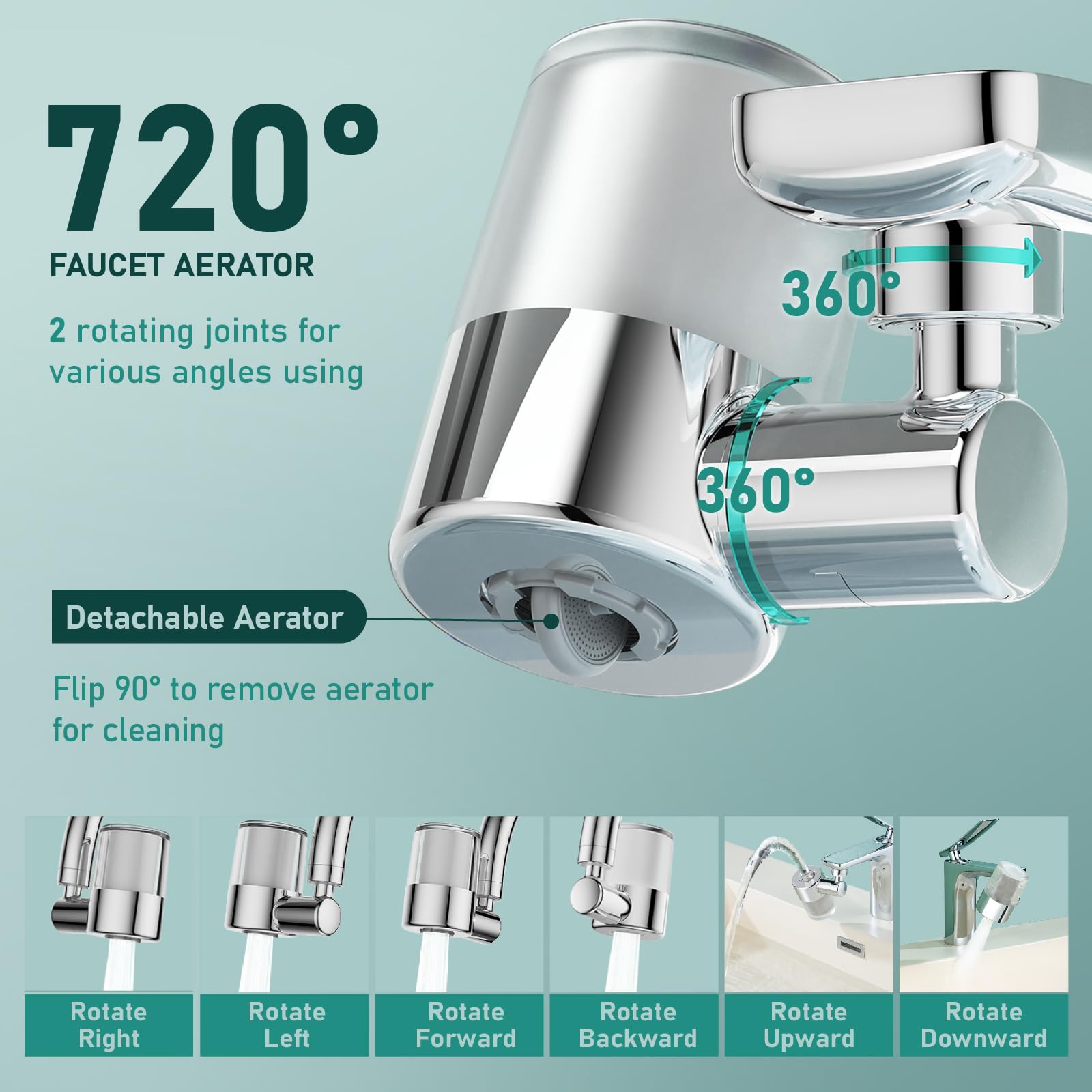 ATQ faucet filter with brass connectors and ABS body for durability