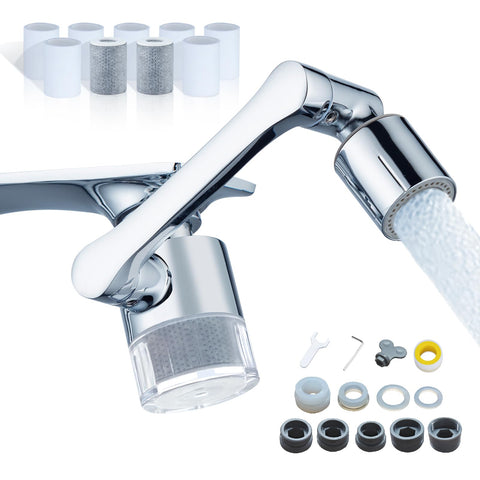 ATQ water filter aerator with 1080 degree rotation for versatile faucet use