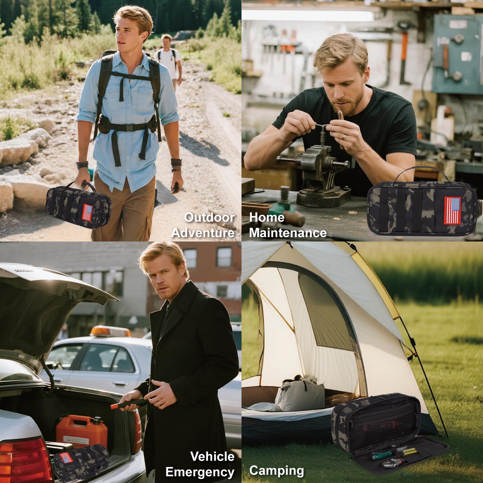 ATRIPACK tool bag front mesh pocket shows small tool visibility and quick access.