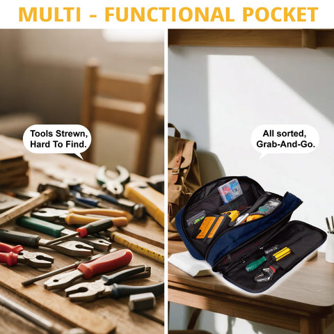 ATRIPACK tool bag two-compartment organization keeps wrenches and pliers neatly separated
