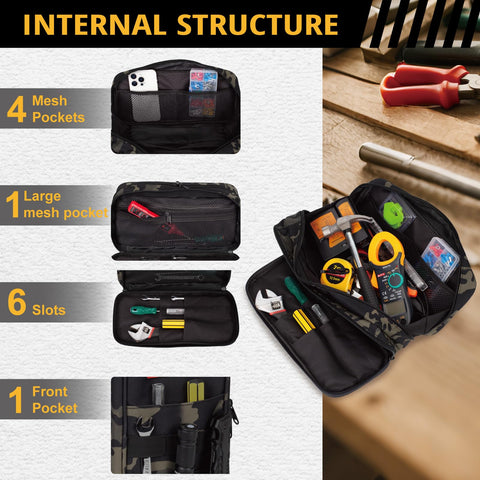 ATRIPACK bag wide mouth opening allows fast tool retrieval.