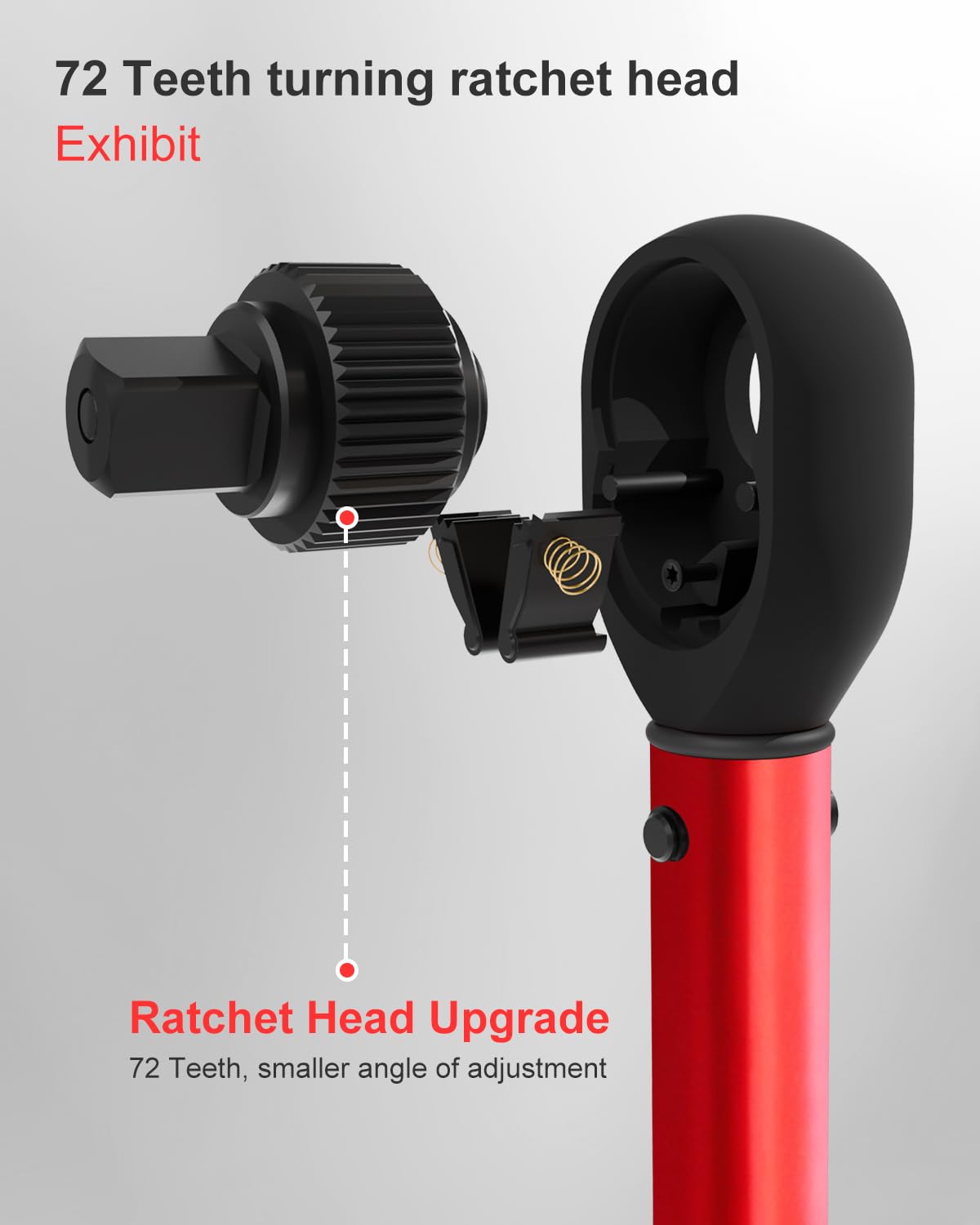 ATsafepro 72-tooth head provides smooth adjustments in tight spaces