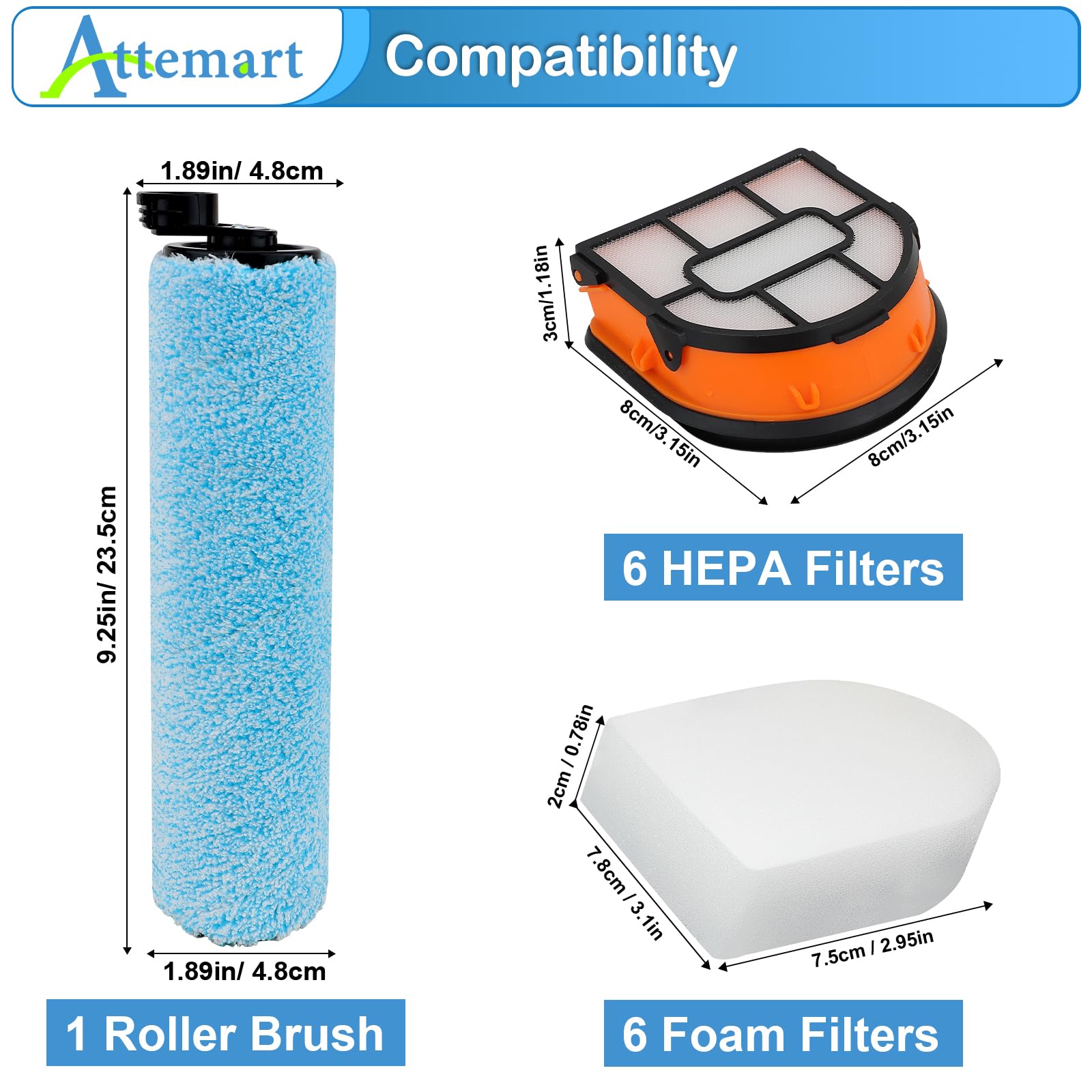 Attemart WD261 filter pack captures fine dust and allergens for cleaner air.