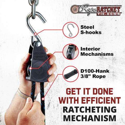 Attic lift applications with Rope Ratchet ensure stable gear height.