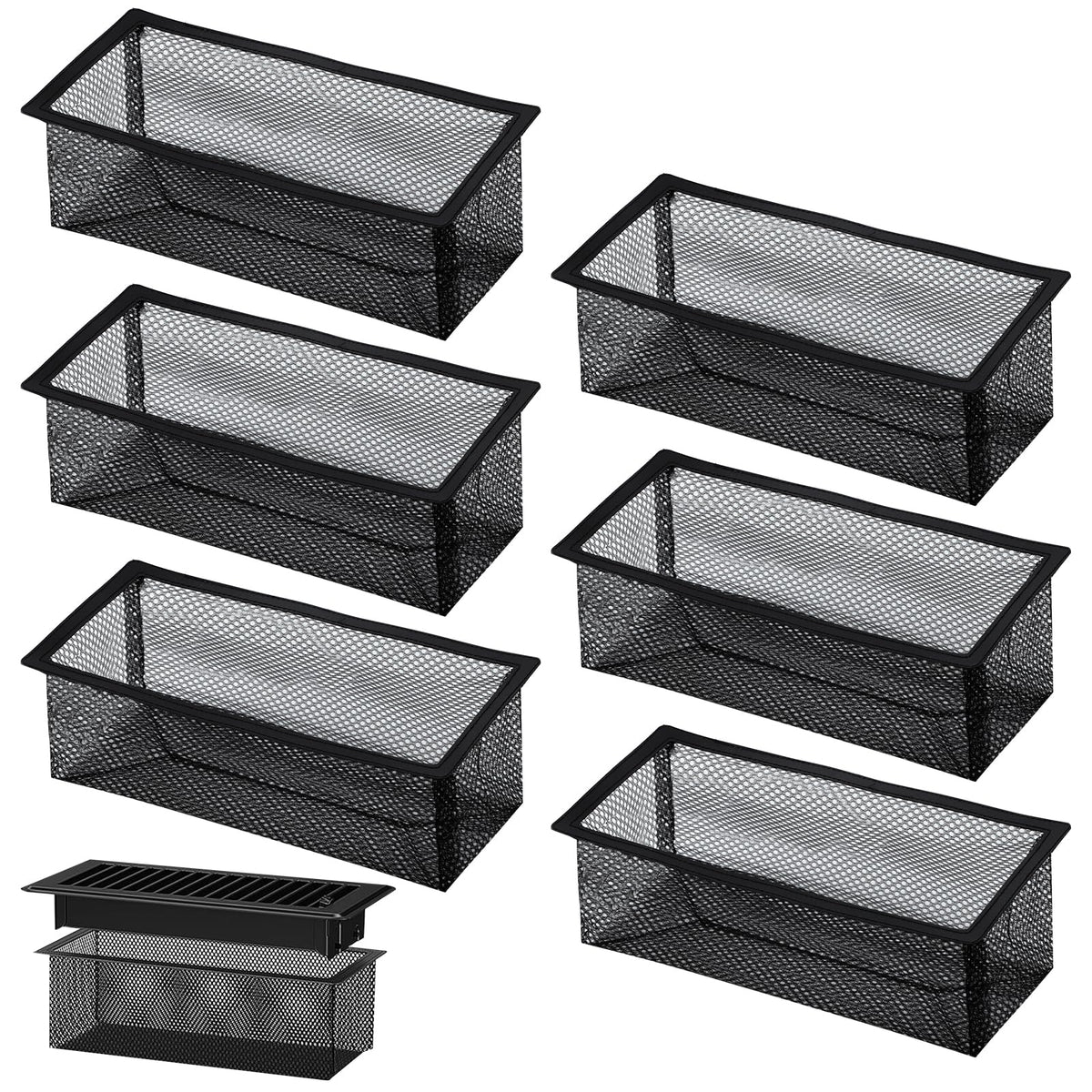 Attramite floor register cover trap front view captures debris before entering ducts