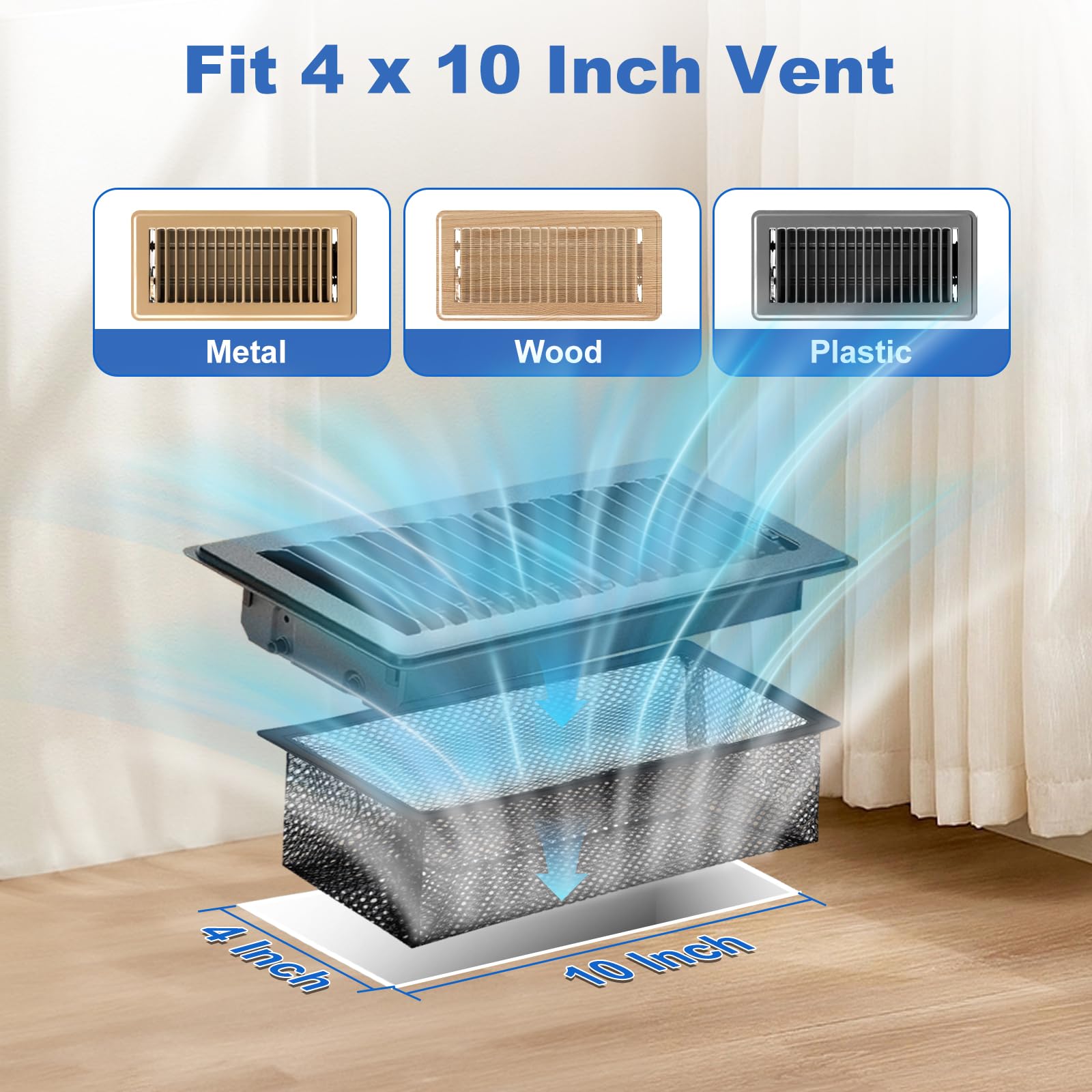 Attramite floor vent screen net mesh provides breathable airflow while catching dust