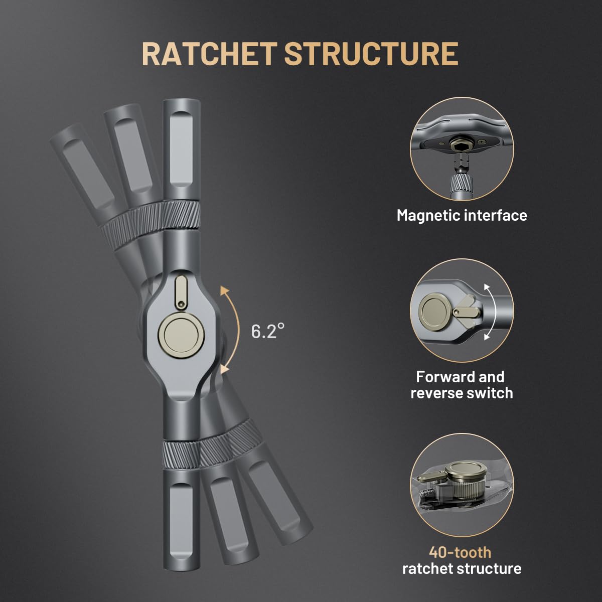 ATuMan magnetic ratchet keeps screws secure during tasks