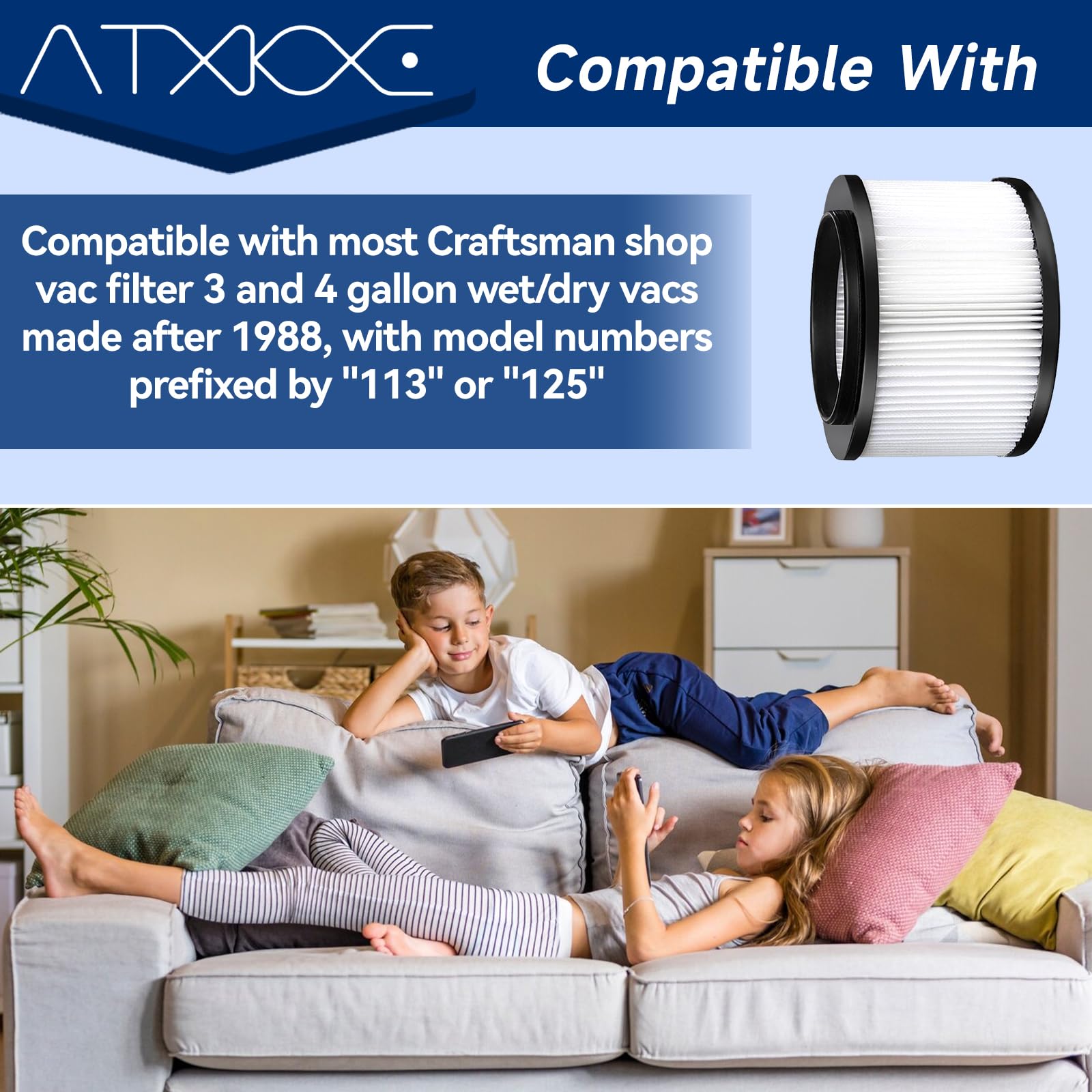 ATXKXE 17810 filter installed in a Craftsman 4-gallon shop vac