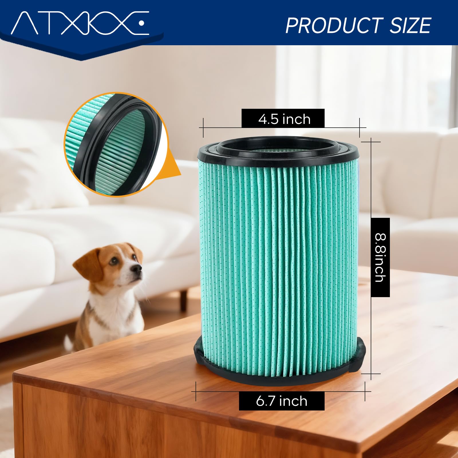 ATXKXE 5-layer media captures dust and fine particles.