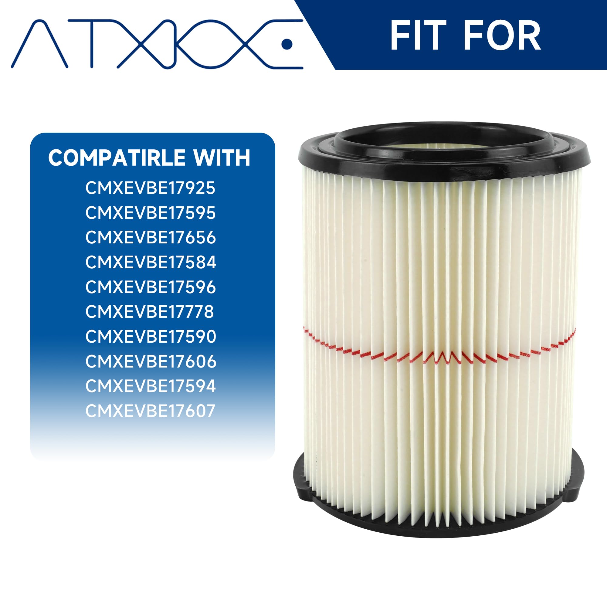 ATXKXE packaging includes two filters, four foam sleeves, and one brush.