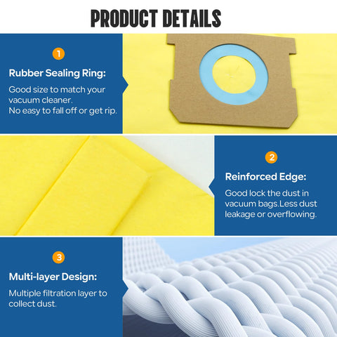ATXKXE Type E/H fit bags ensure snug vacuum seal and reliable performance.