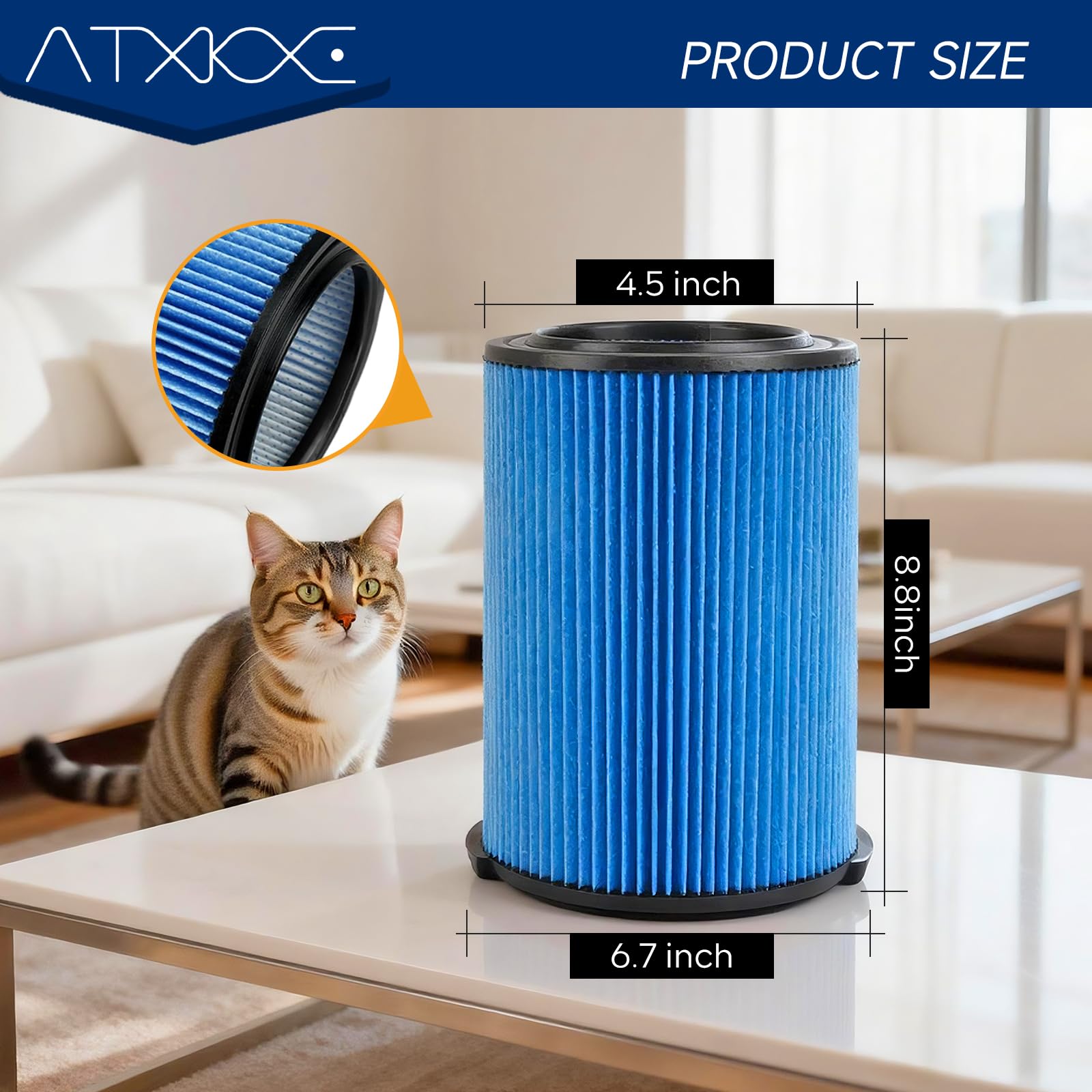 ATXKXE Vf5000 brush included for easy dust removal during changes
