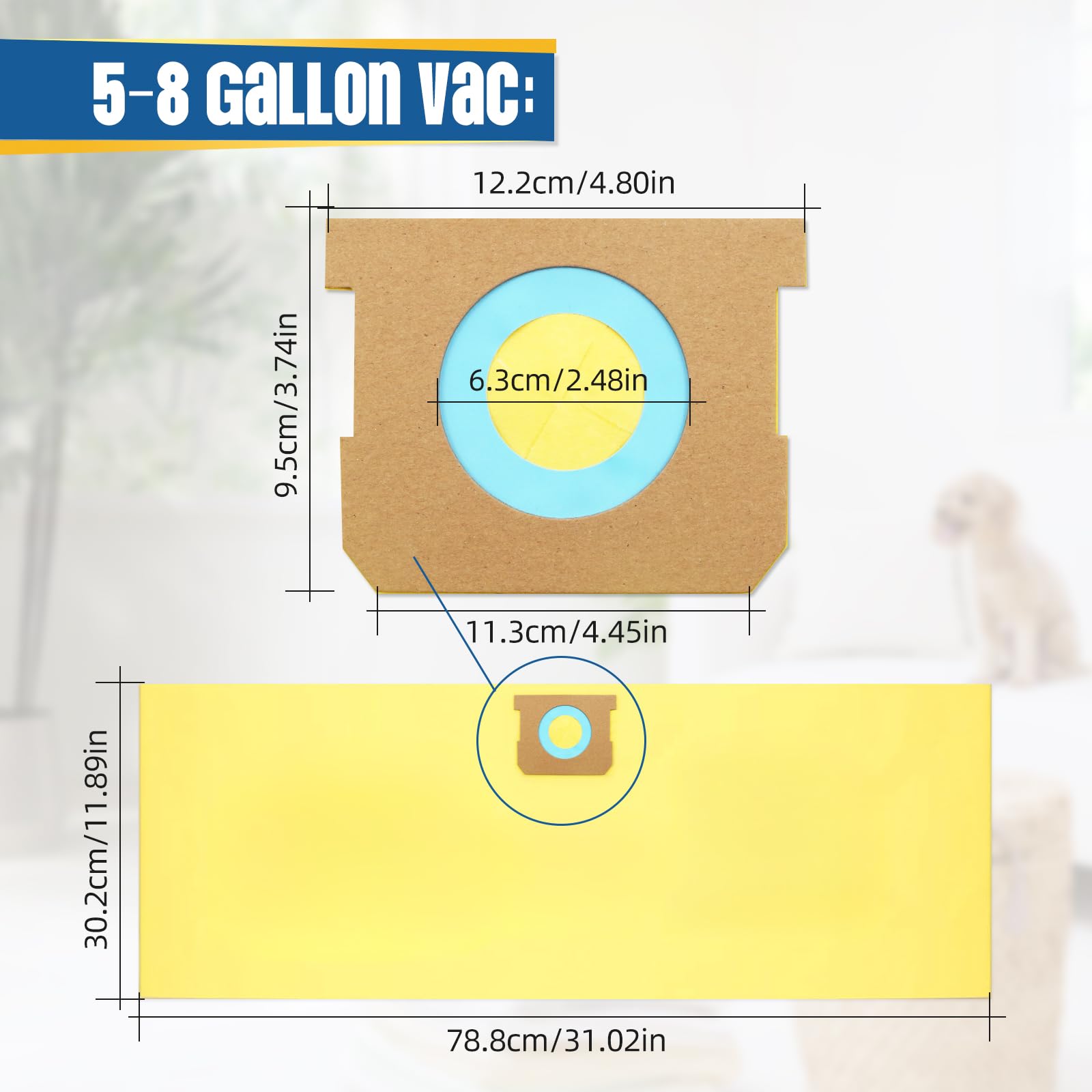 ATXKXE yellow disposable vacuum bags highlight durability and quick disposal for mess cleanup.