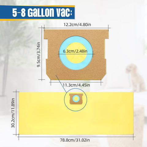 ATXKXE yellow disposable vacuum bags highlight durability and quick disposal for mess cleanup.