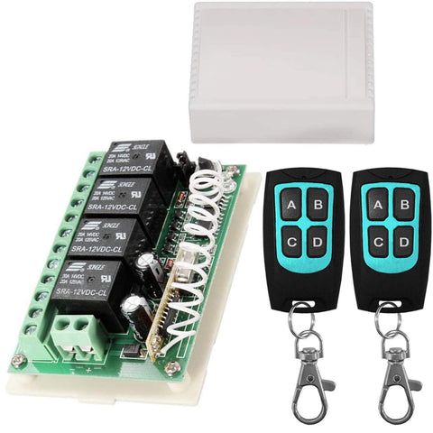 Aubric 12V relay remote switch kit front view for versatile wireless control.