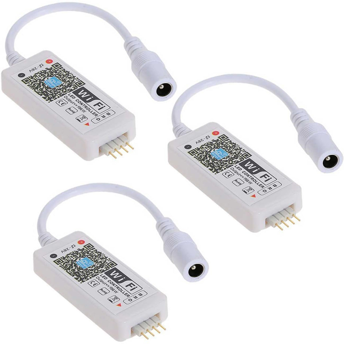 Aubric 3 pack wifi LED controller in packaging for quick setup