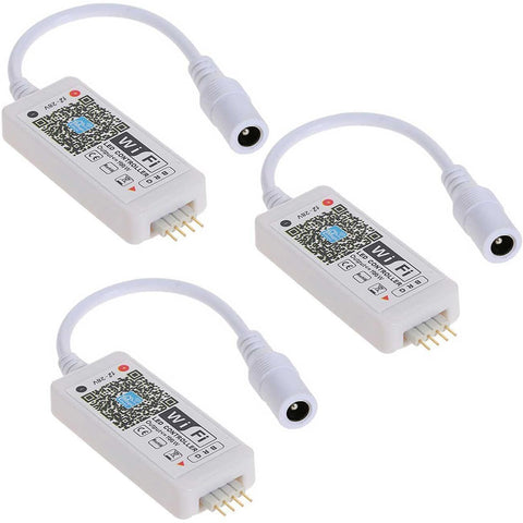 Aubric 3 pack wifi LED controller in packaging for quick setup