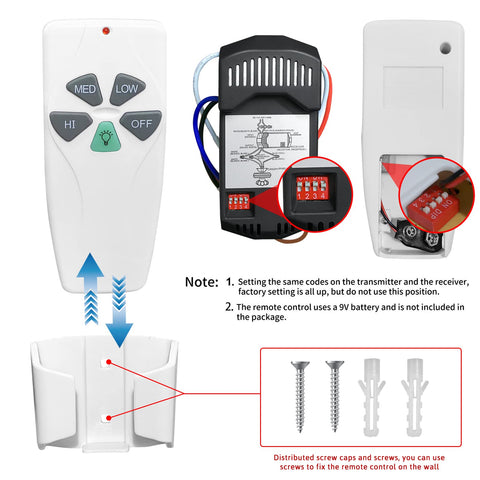 Aubric receiver inside fan canopy enabling wireless control