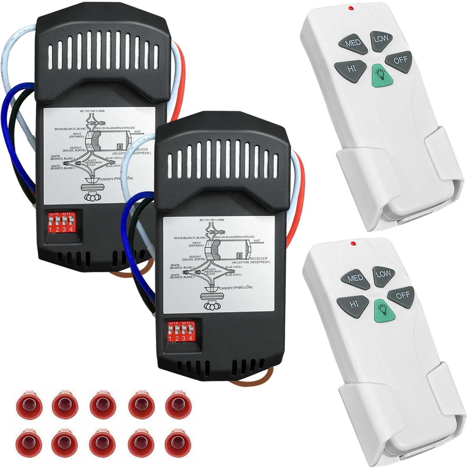 Aubric universal remote kit with light dimmer upgrades ceiling fans