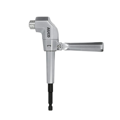 AUCO right-angle drill attachment in use for tight spaces and extended reach