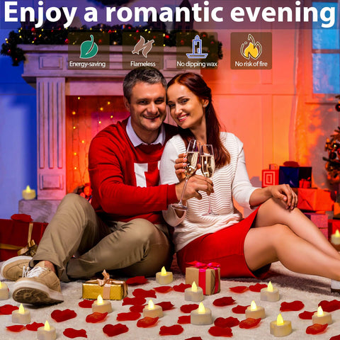 Audab battery-operated tealights with replaceable batteries for easy use.