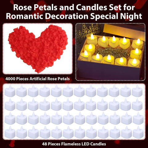 Audab heart-shaped candles lit, creating warm romantic ambiance.