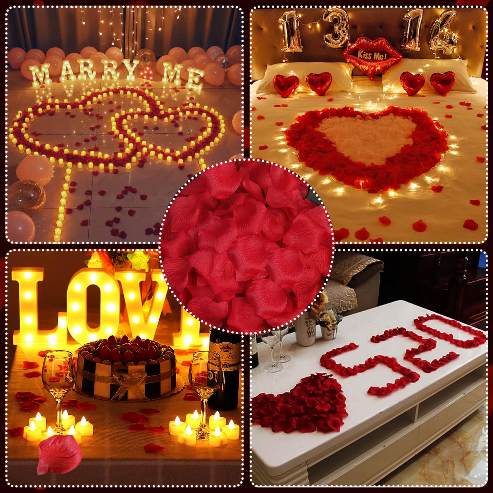 Audab hotel room date night setup using flameless candles.