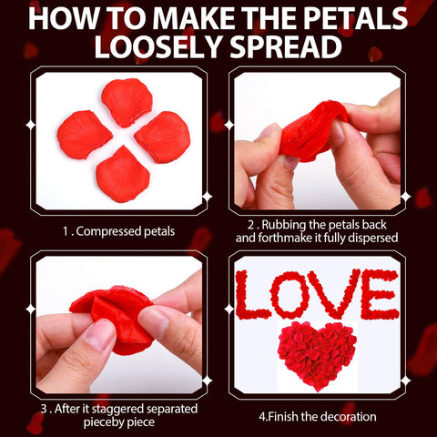 Audab silk rose petals spread along aisle or table for weddings.
