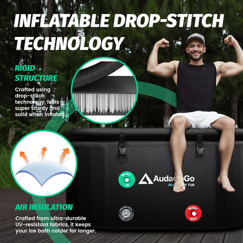AudaciaGo ice bath tub carry bag enables portable setup and transport.