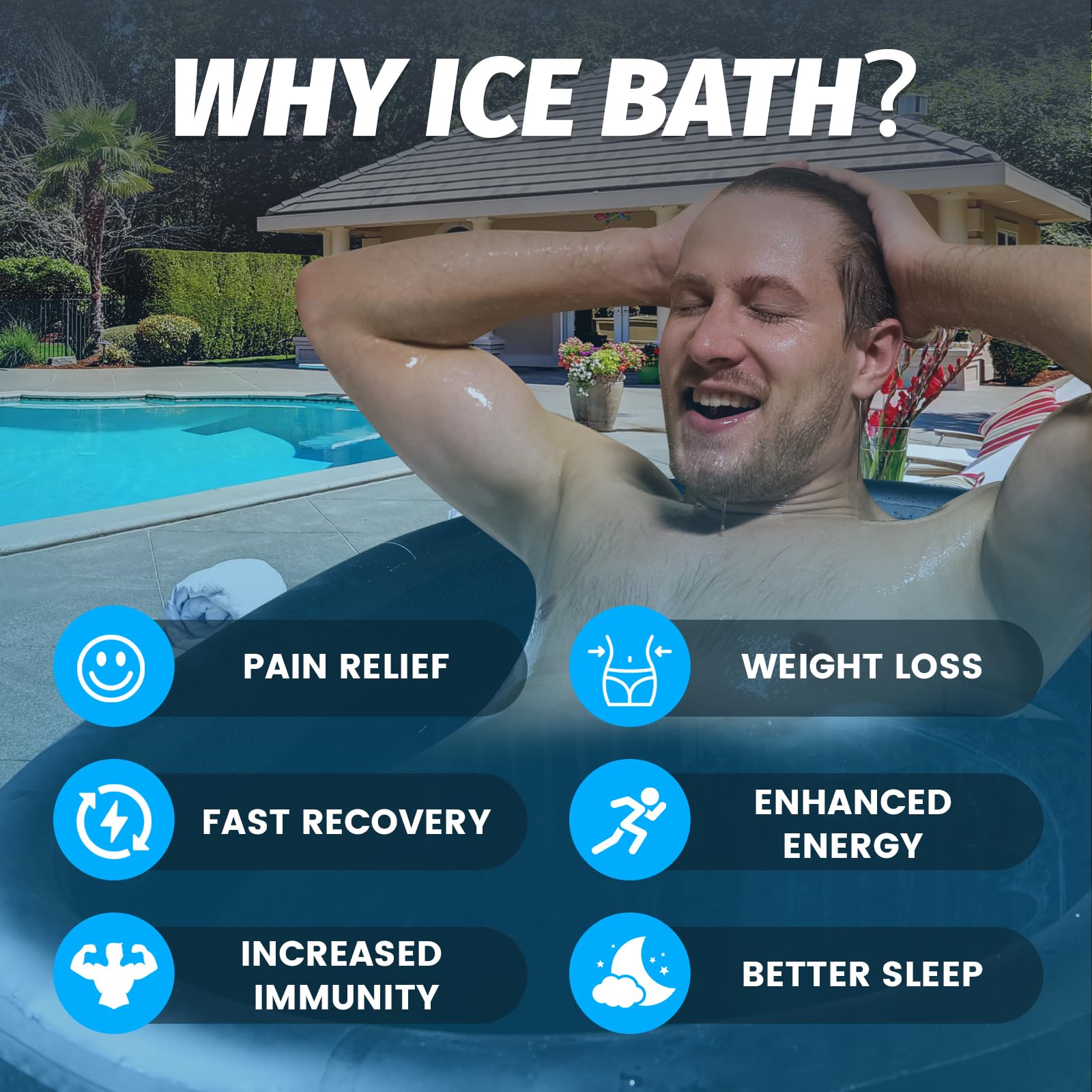 AudaciaGo ice bath tub with thermometer for easy temperature checks.