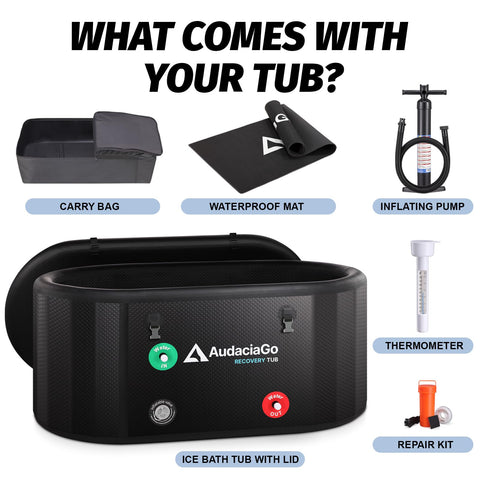 AudaciaGo ice bath tub mat at entry reduces slip risk.