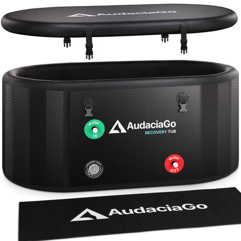 AudaciaGo XXL ice bath tub front view for full-body immersion.