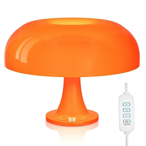 Audala Retro Orange Mushroom Lamp mid-century design with glossy finish.