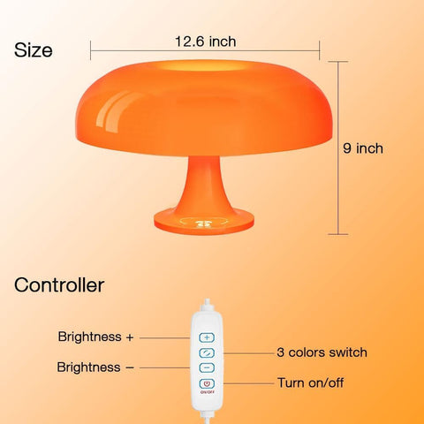Audala Retro Orange Mushroom Lamp packaging ready for assembly and setup.