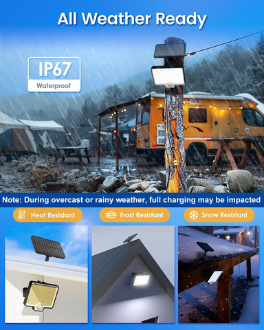 Auderwin solar motion lamp lighting yard path with durable IP67 protection